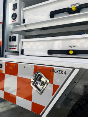 UES Hardware DBHAND push-button and Drop T locks, designed for secure and reliable access in emergency service fleets.